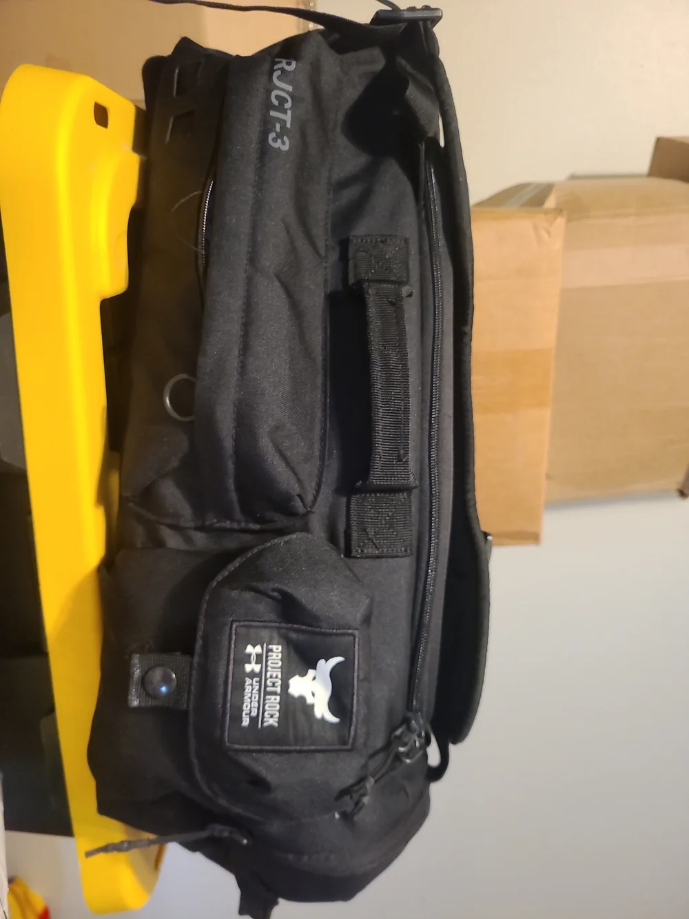 Under Armour Project Rock PRJCT-3 Duffle Bag Backpack Black Gray Gym Casual